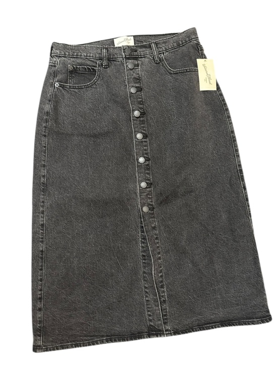 Universal Thread Black Snap-Front Denim Skirt size 10 New - Picture 2 of 6
